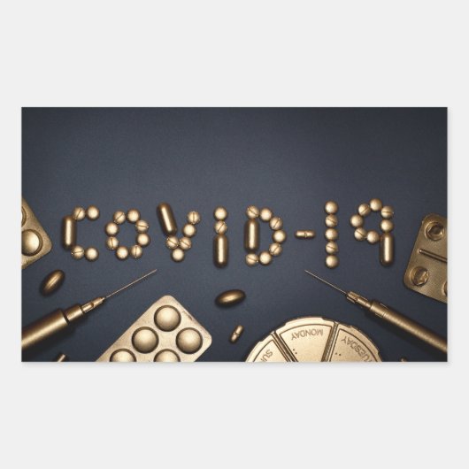 Covid-19 Rechthoekige Sticker (Voorkant)
