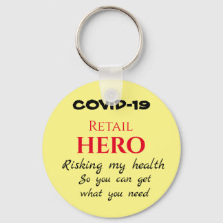COVID-19 Retail Hero Button Sleutelhanger