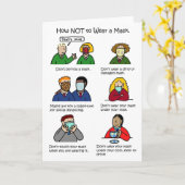 Covid 19 School Children in Face Masks Cartoon Kaart (Gele Bloem)