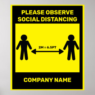 COVID 19 Social Distancing Poster Nom de la sociét