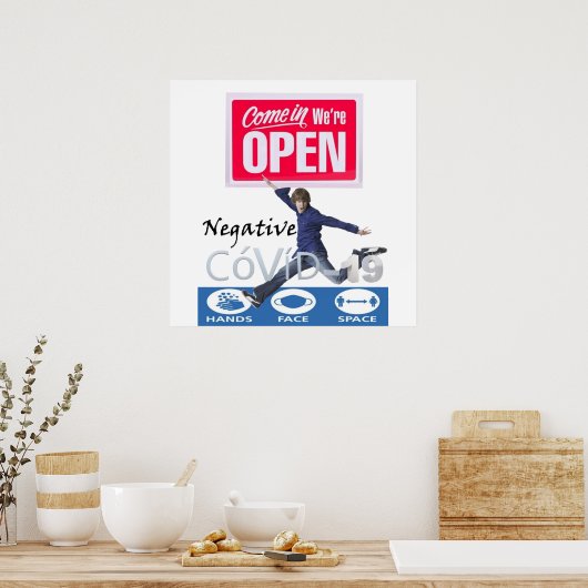Covid 19 Store Open Sign Poster Matte (Cuisine)