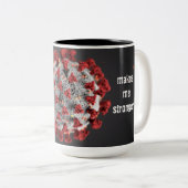Covid-19 Tasse de café. 15 oz. Deux Tons. (Devant droit)