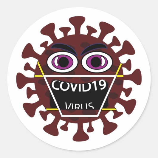 COVID-19-virus Ronde Sticker (Voorkant)
