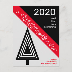 Covid 2020 Black White Red Gekke Funny Kerstmis Briefkaart