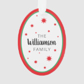 Covid 2021 Keepomwille Red Green Kerstsierente Ornament (achterkant)