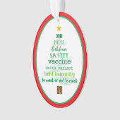 Covid 2021 Keepomwille Red Green Kerstsierente Ornament (voorkant)