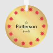 Covid 2021 Masque Vaccine Ornement de Noël Or (dos)