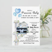 Covid Baby shower Boy Elephant Kaart (Staand voorkant)