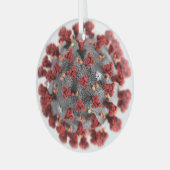Covid Coronavirus Glass Ornament (Voorkant links)