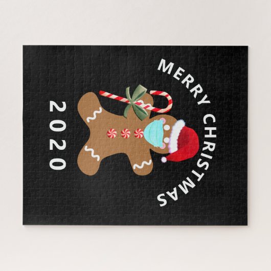 Covid Gingerbrood Man Funny Kerstmis 2020 Legpuzzel (Horizontaal)