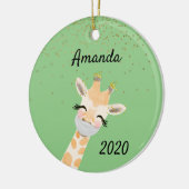 Covid Giraffe Wearing Face Mask 2020 Keramisch Ornament (Links)
