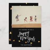 COVID Happy New Year Script Foto Feestdagenkaart (Voorkant / Achterkant)