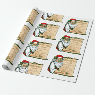 covid kerst santa claus vaccin naughe cadeaupapier