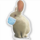 COVID Mask Bunny Sticker (Wissen) (Voorkant)