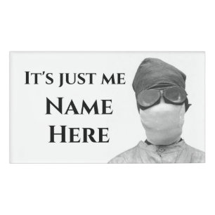 Covid mask grappig naambadge