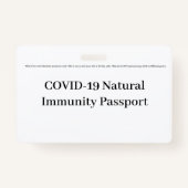 COVID Natural Immunity Passport ID's Badge card (Achterkant)