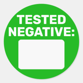 COVID negatief schrijven op Ronde Sticker