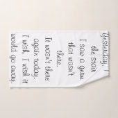 Covid Parody poème sur une serviette de bain. (Serviette à main)