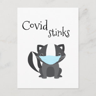 Covid Stinkt Grappige Stinkdier Quarantaine Mondka Briefkaart