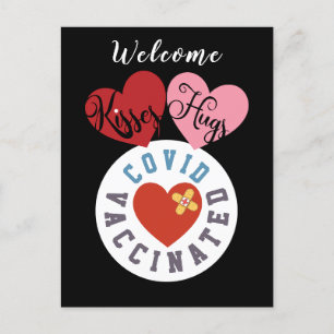 Covid Vaccinated   Welkom Valentijn Kisses Hugs Feestdagenkaart
