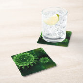 Covid Virus Pathogen Infectie Vierkante Kartonnen Onderzetter (Insitu)