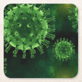 Covid Virus Pathogen Infectie Vierkante Kartonnen Onderzetter (Voorkant)