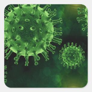 Covid Virus Pathogen Infectie Vierkante Sticker