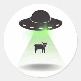 Cow Abduction Ronde Sticker