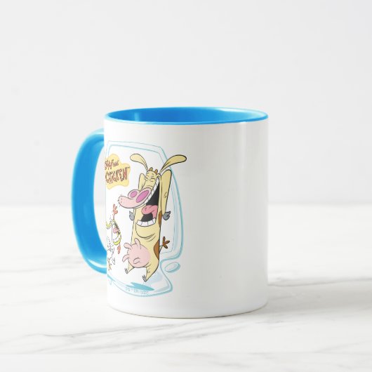 Cow and Chicken Laughing Graphic Mok (Voorkant links)