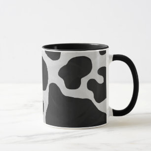 Cow Black en White Print Mok