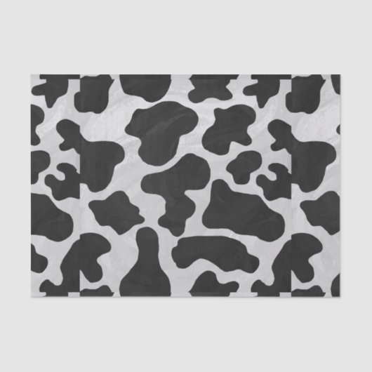 Cow Black en White Print Tissuepapier (Voorkant)