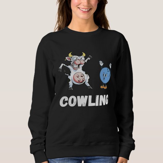 Cow Bowling Ball Bowler Strike Bowling Pin Funny B Trui (Voorkant)