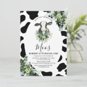 Cow Boy Avez-Vous Entendu Moos Invitation Annivers (Debout devant)