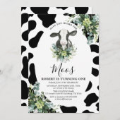 Cow Boy Avez-Vous Entendu Moos Invitation Annivers (Devant / Derrière)