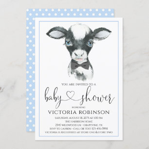 Cow Boy Farm Baby Shower Invitations