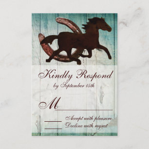 Cow-boy Horse Horseshoe Country Style Wedding RSVP