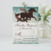 Cow-boy Horse Horseshoe Country Style Wedding RSVP (Debout devant)