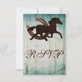 Cow-boy Horse Horseshoe Country Style Wedding RSVP (Dos)