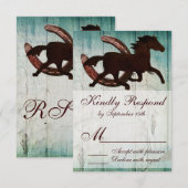 Cow-boy Horse Horseshoe Country Style Wedding RSVP (Devant / Derrière)