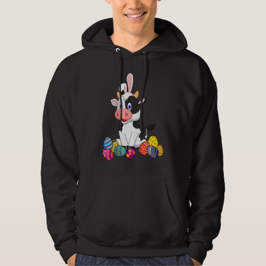 Cow Bunny Ear With Egg Easter Easter Day Classic Hoodie (Voorkant)