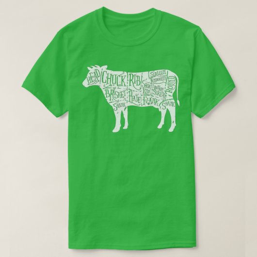 Cow Butcher s - Beef Cuts Diagram  T-shirt (Design voorkant)