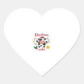 Cow Christmas Cutie Cows Christmas T-Shirt (6) Hart Sticker (Voorkant)