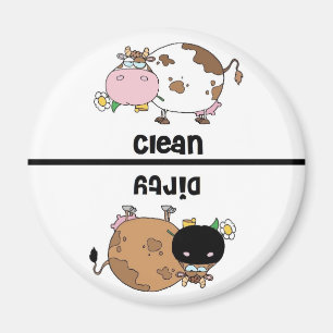 Cow Clean Dirty Dishwasmachine Magnet Magneet