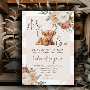 Cow Country Western Cowboy Rozen Baby Shower Kaart