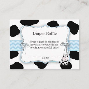 Cow Cowboy Diaper Raffle Ticket Informatiekaartje