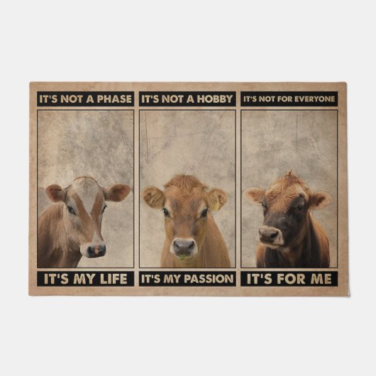 Cow Decor- Custom Personalized- Home Decor Deurmat (Voorkant)