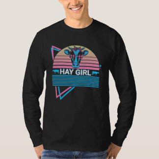 Cow Farmer Girl Retro Hay Girl T-shirt