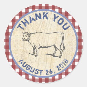 Cow Favoriser merci autocollants pour BBQ ou Churr