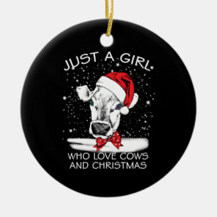 Cow Gift   Alleen een meisje dat van koeien houdt  Keramisch Ornament