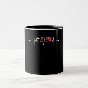 Cow Gift Love Cow Farmer Heartbeat Gift Tweekleurige Koffiemok